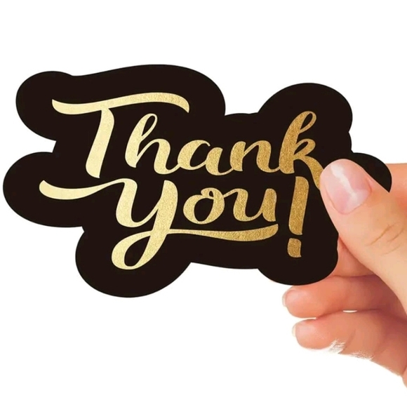 ✨️🖤 50 pack black thank you double sided cards for shipping ✨️🖤 - Picture 3 of 4